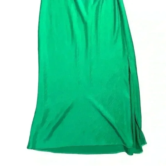 HOUSE OF HARLOW 1960 Square Neckline Long Green Dress Size L - Picture 4 of 6